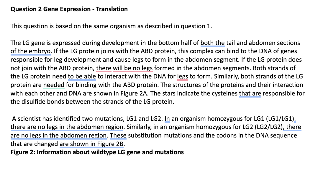Question 2 Gene Expression - Translation This
