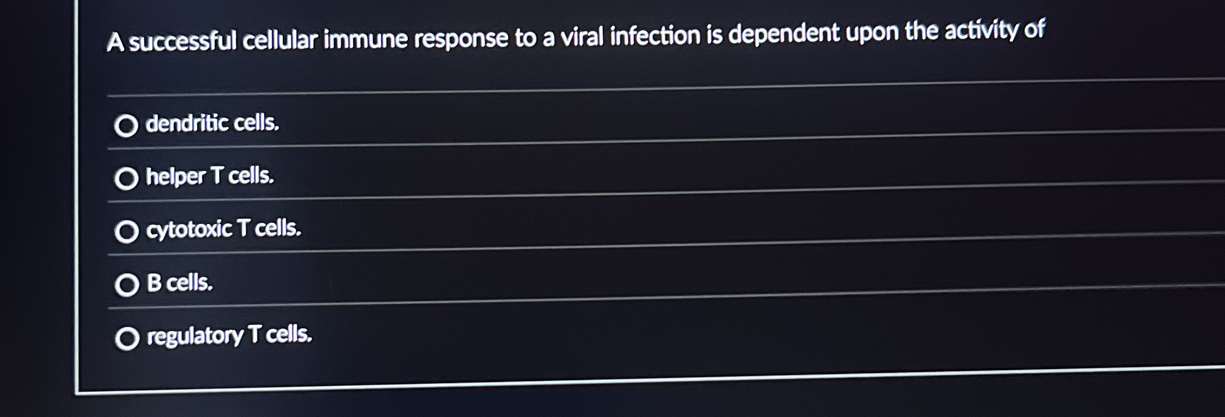 A successful cellular immune response to a viral