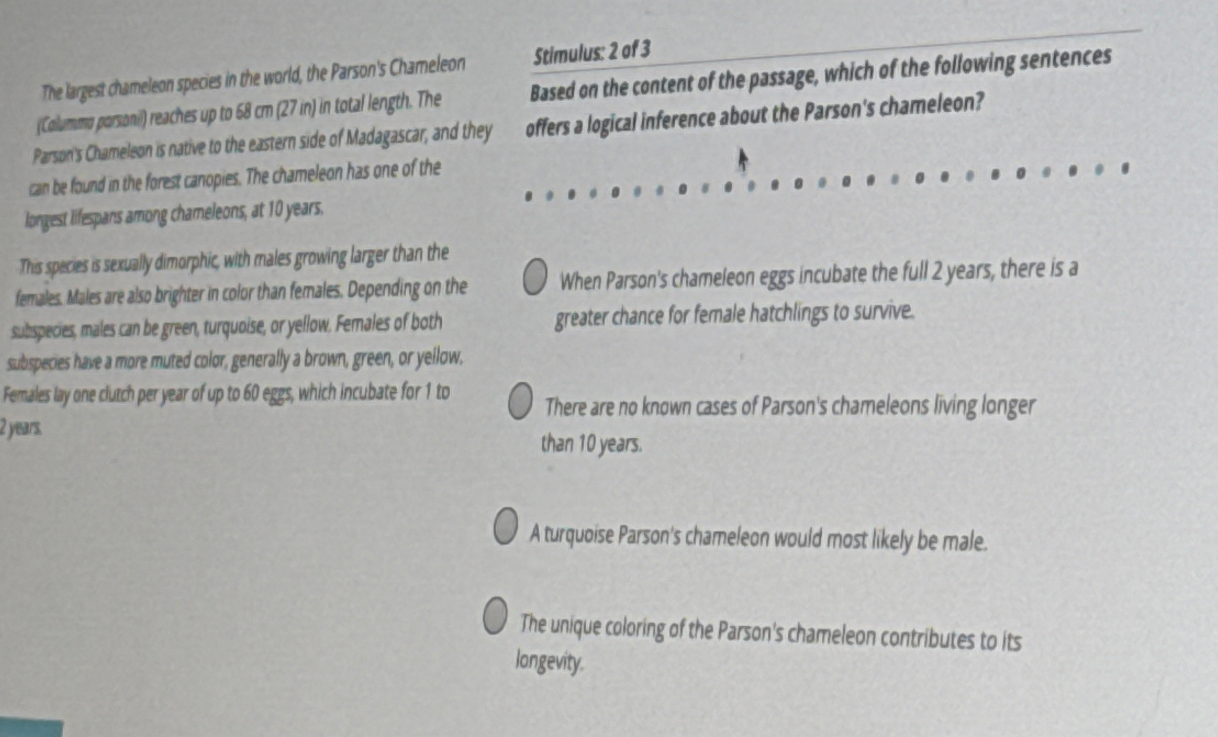 The lignes chamelean speoes in the world, the