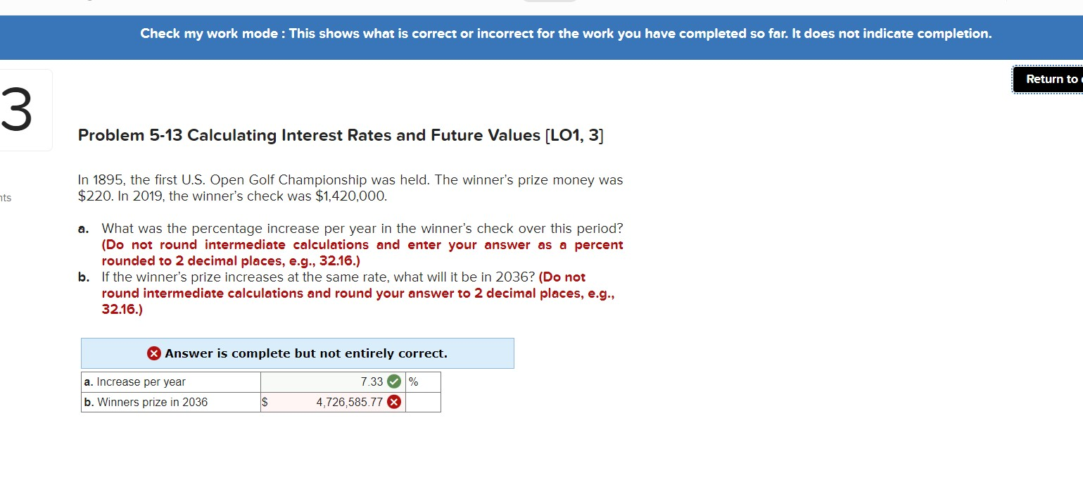 Check my work mode : This shows what is correct