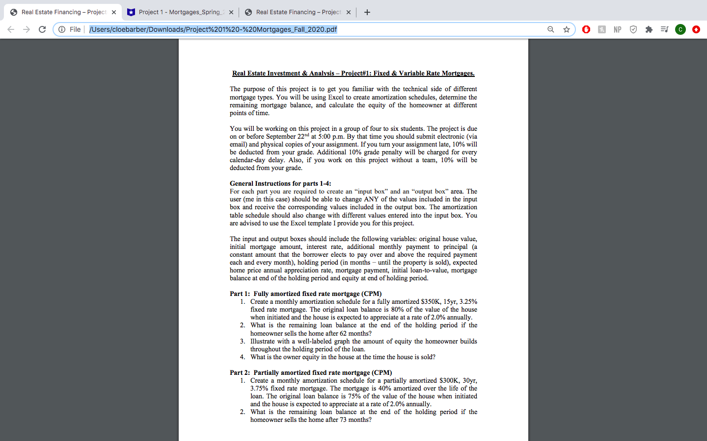 What I received. Need help with part 4, Create a