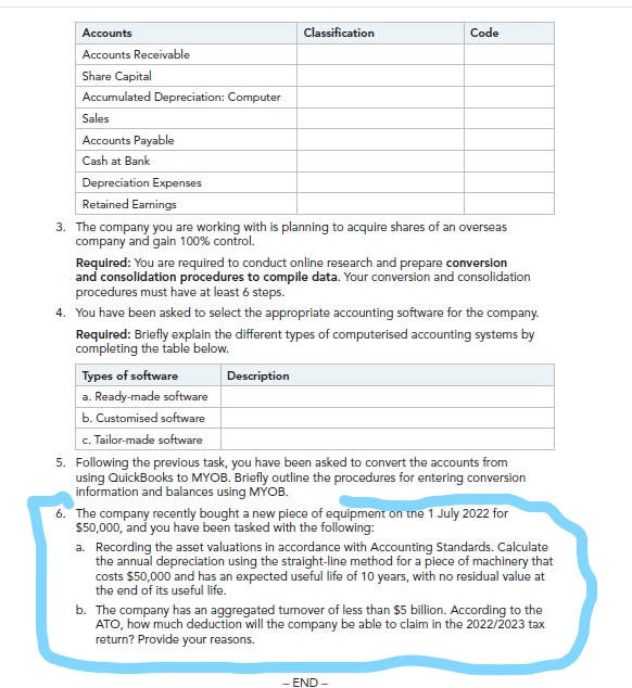 Accounts Classification Code Accounts Receivable