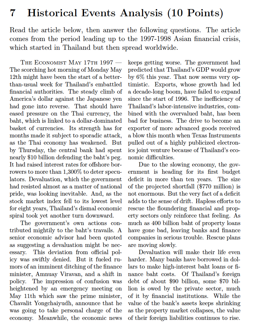 7 Historical Events Analysis (10 Points) Read the