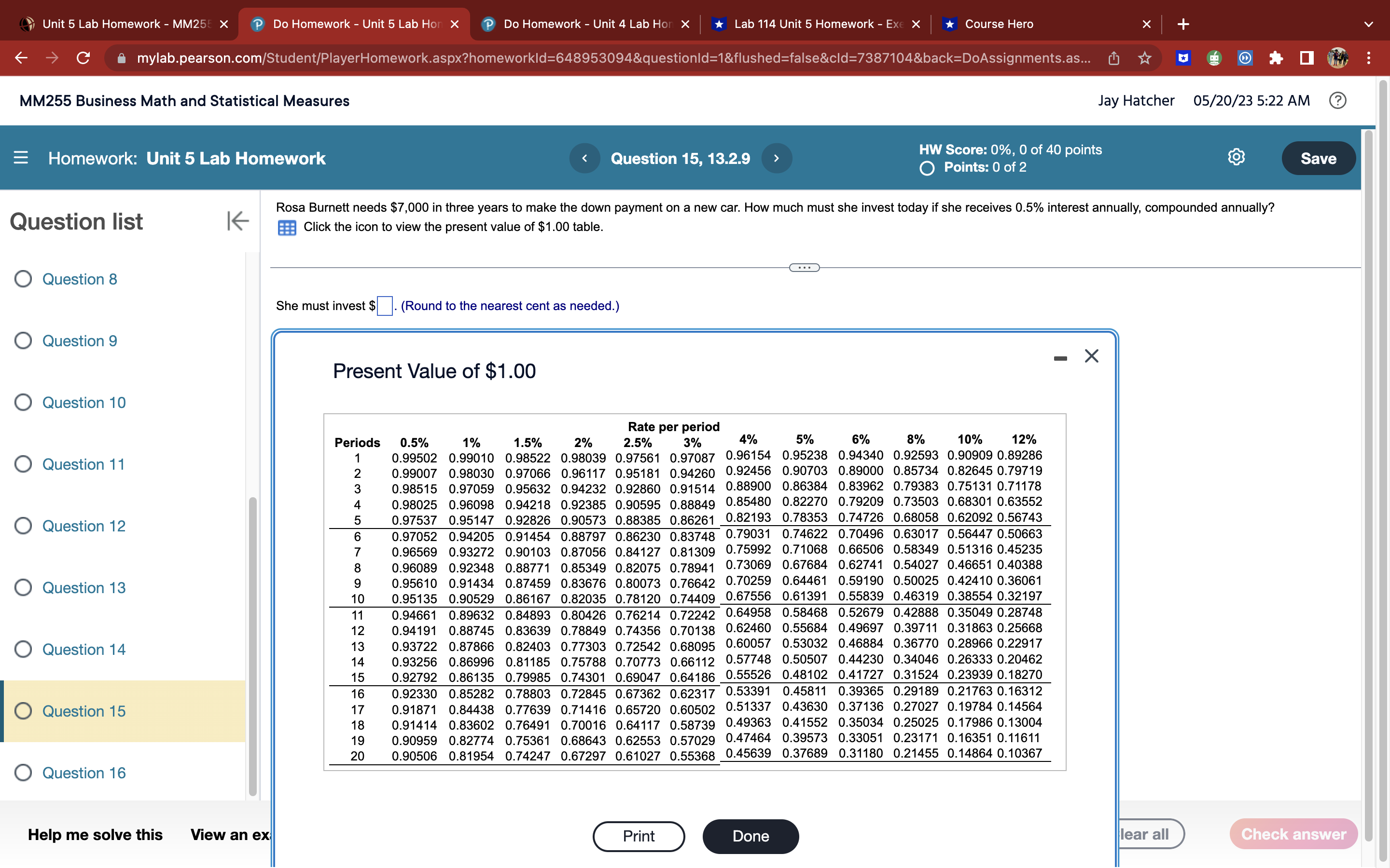 Unit 5 Lab Homework - MM25 X P Do Homework - Unit