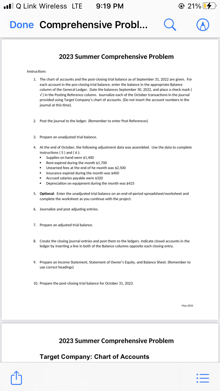 . Q Link Wireless LTE 9:19 PM @ 21% Done