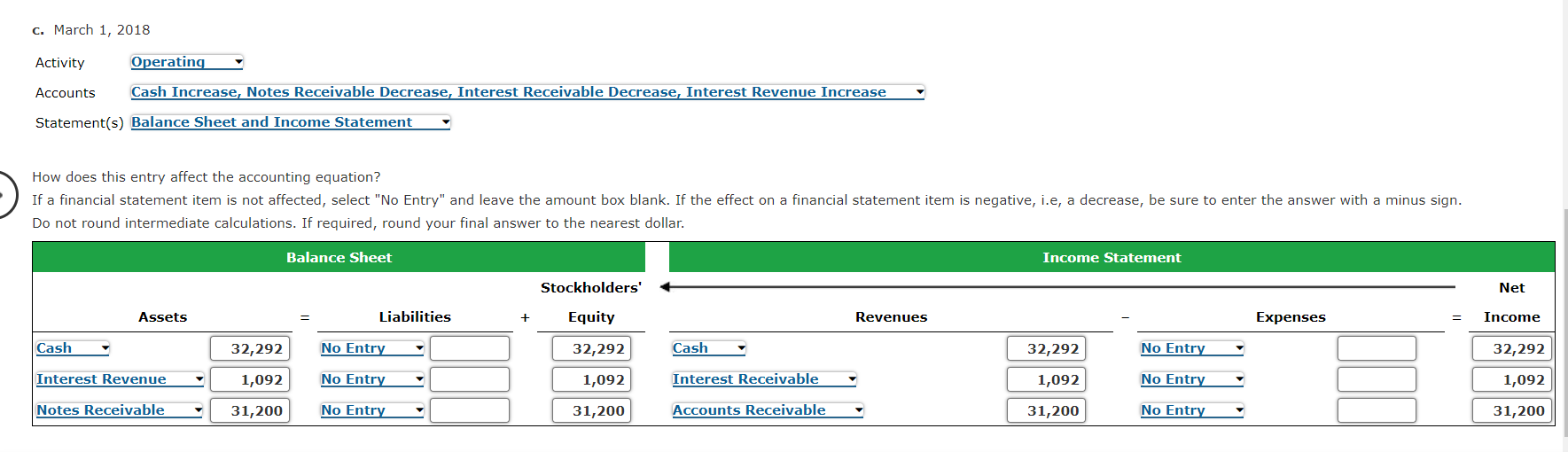 Question Content Area Notes Receivable On
