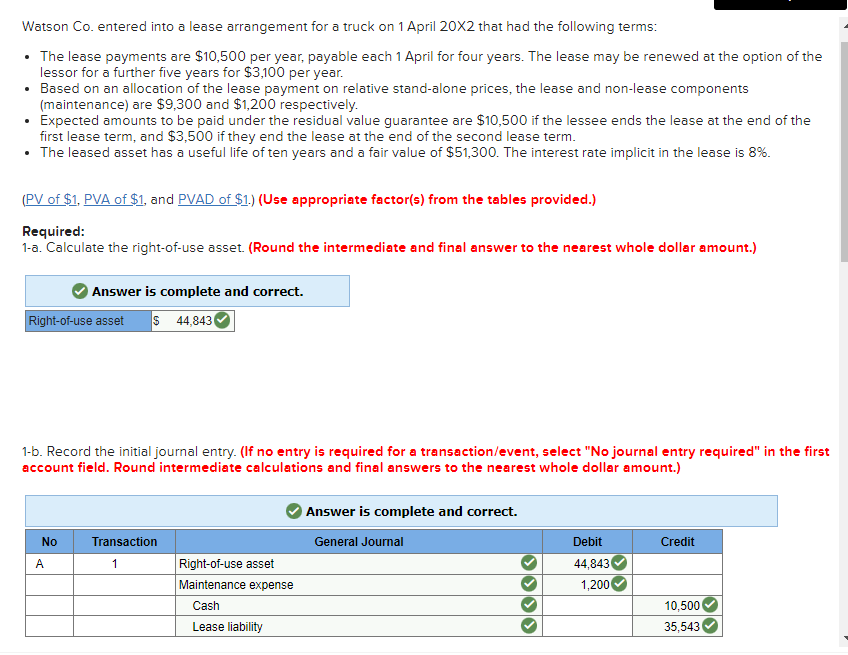 2. Prepare a lease liability amortization table