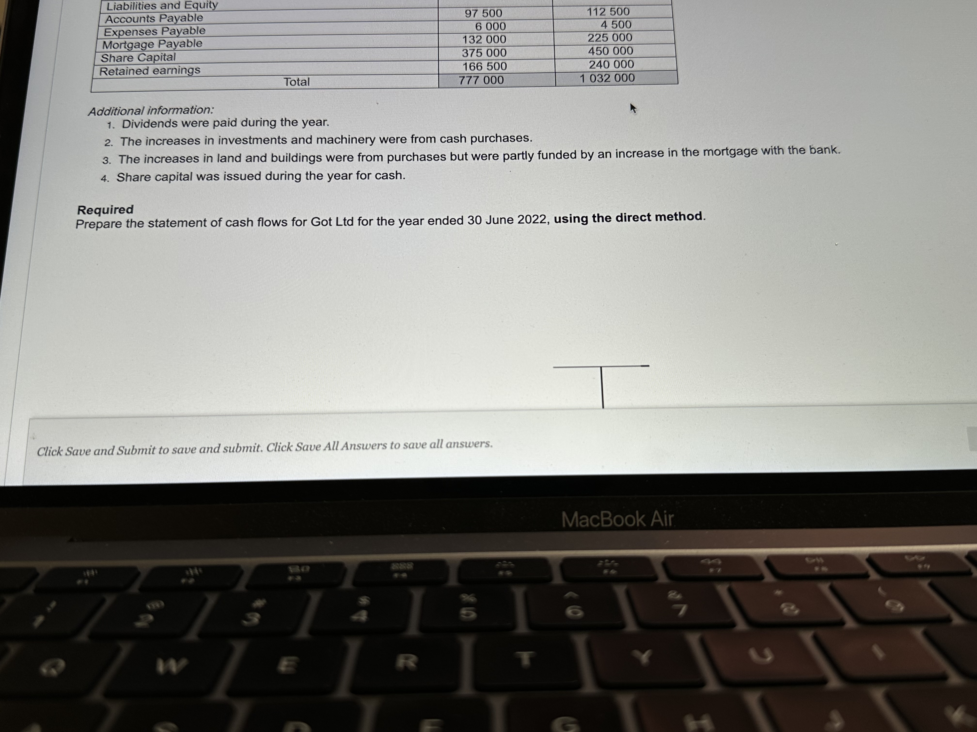 Question Completion Status: The following data