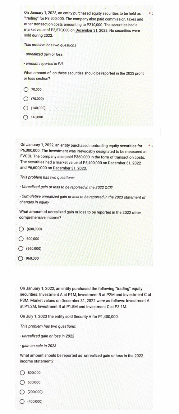 3 ProblemsIntermediate 1 On January 1, 2023, an