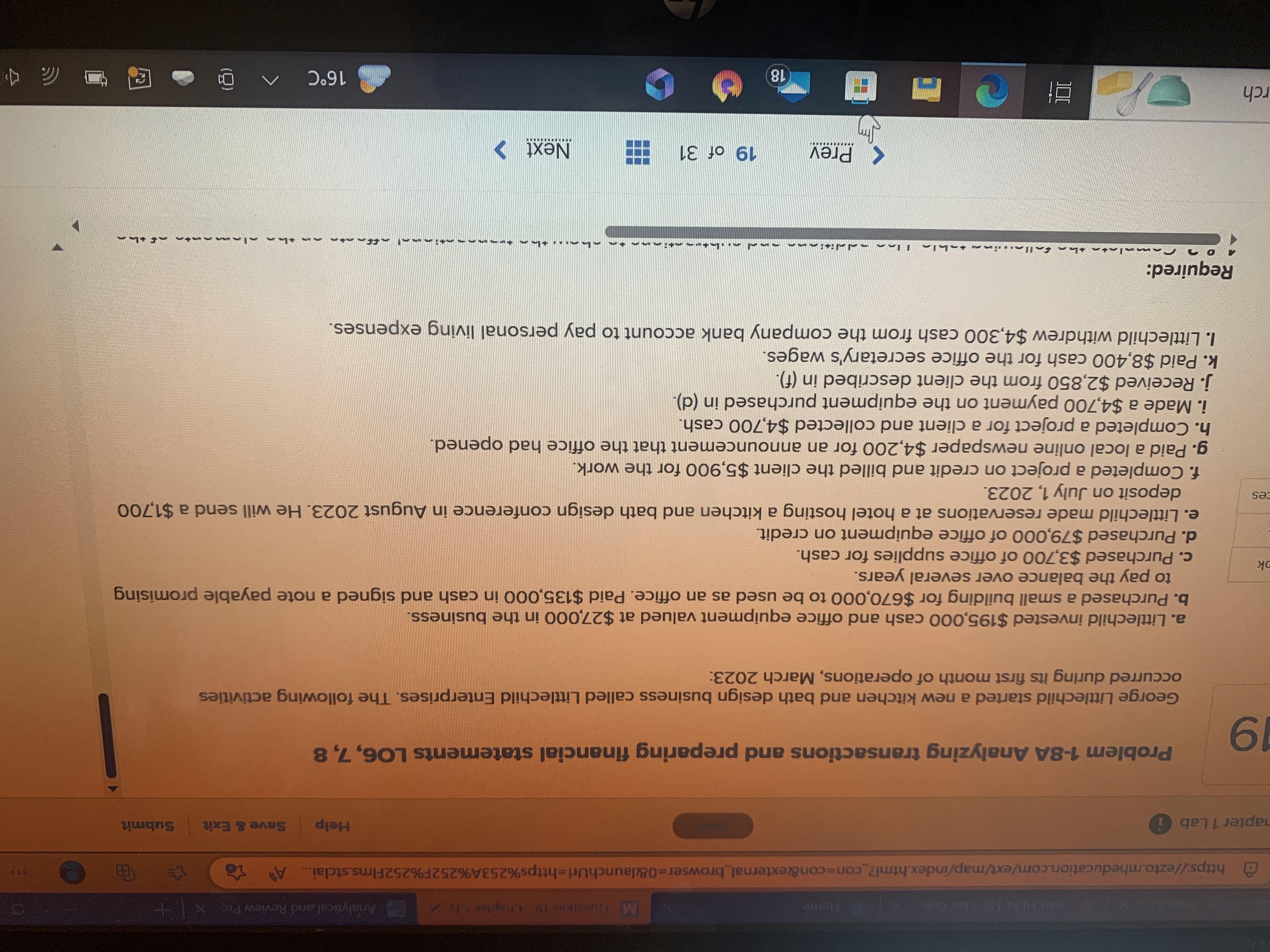 M Question 19 Chapter 1 12 Analytical and Review