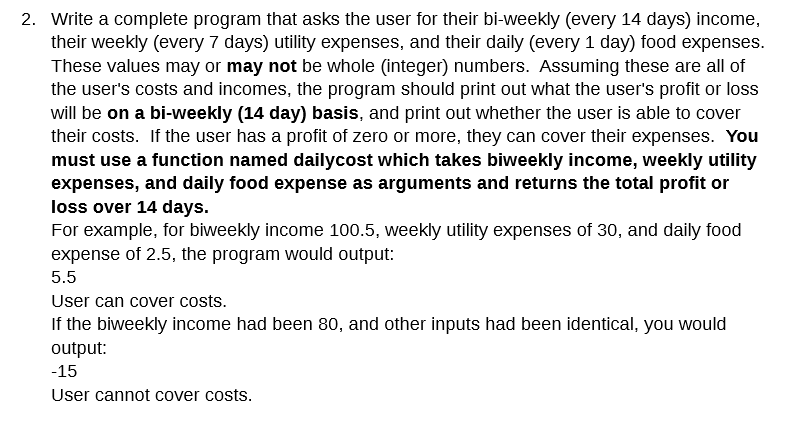 Work on this please. QUESTION 3. The information