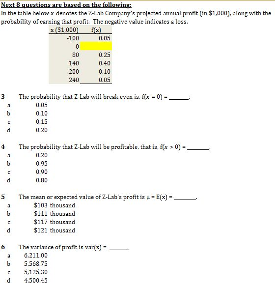 Work on this please. QUESTION 3. The information