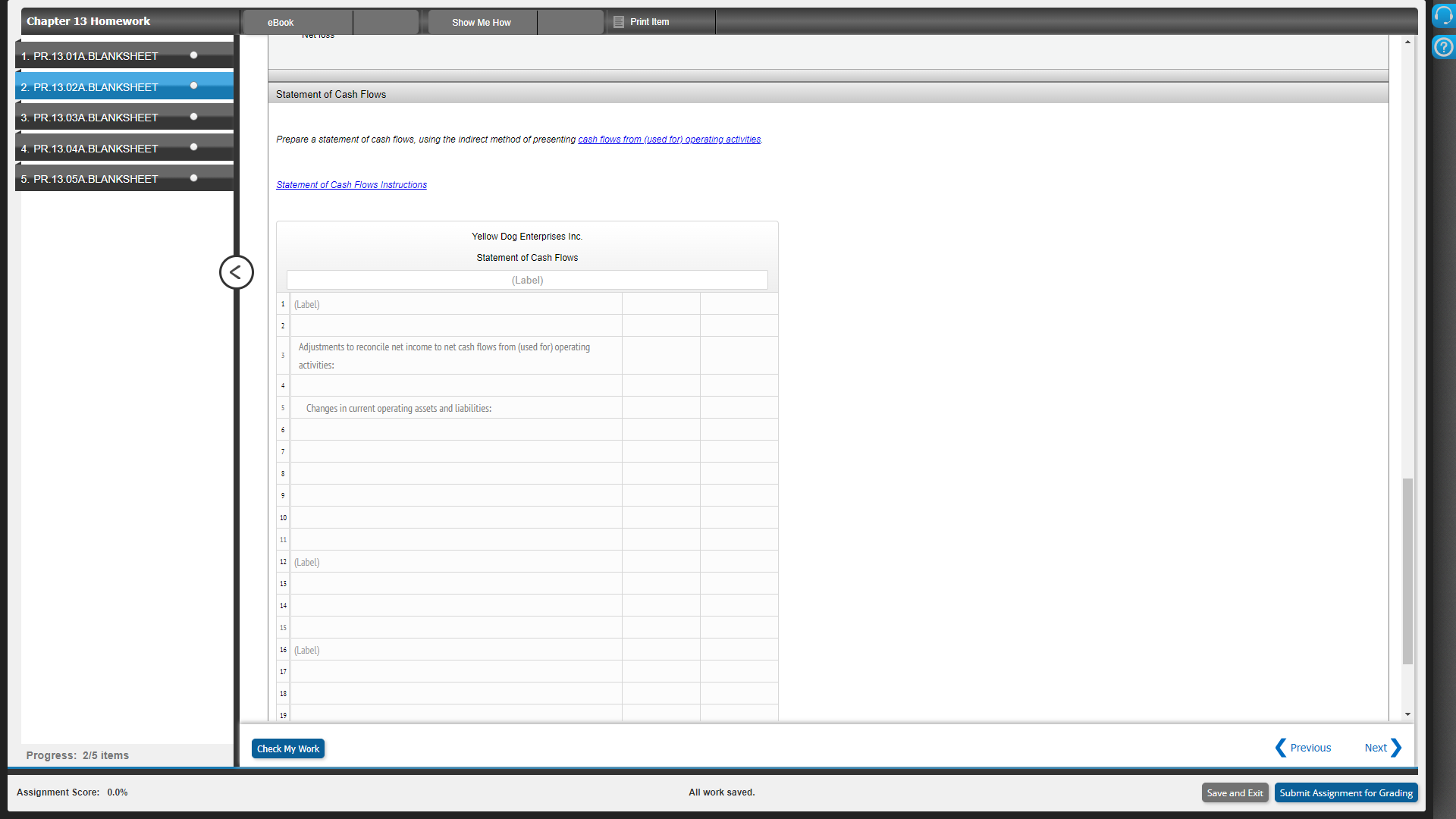 Chapter 13 Homework eBook Show Me How Print Item