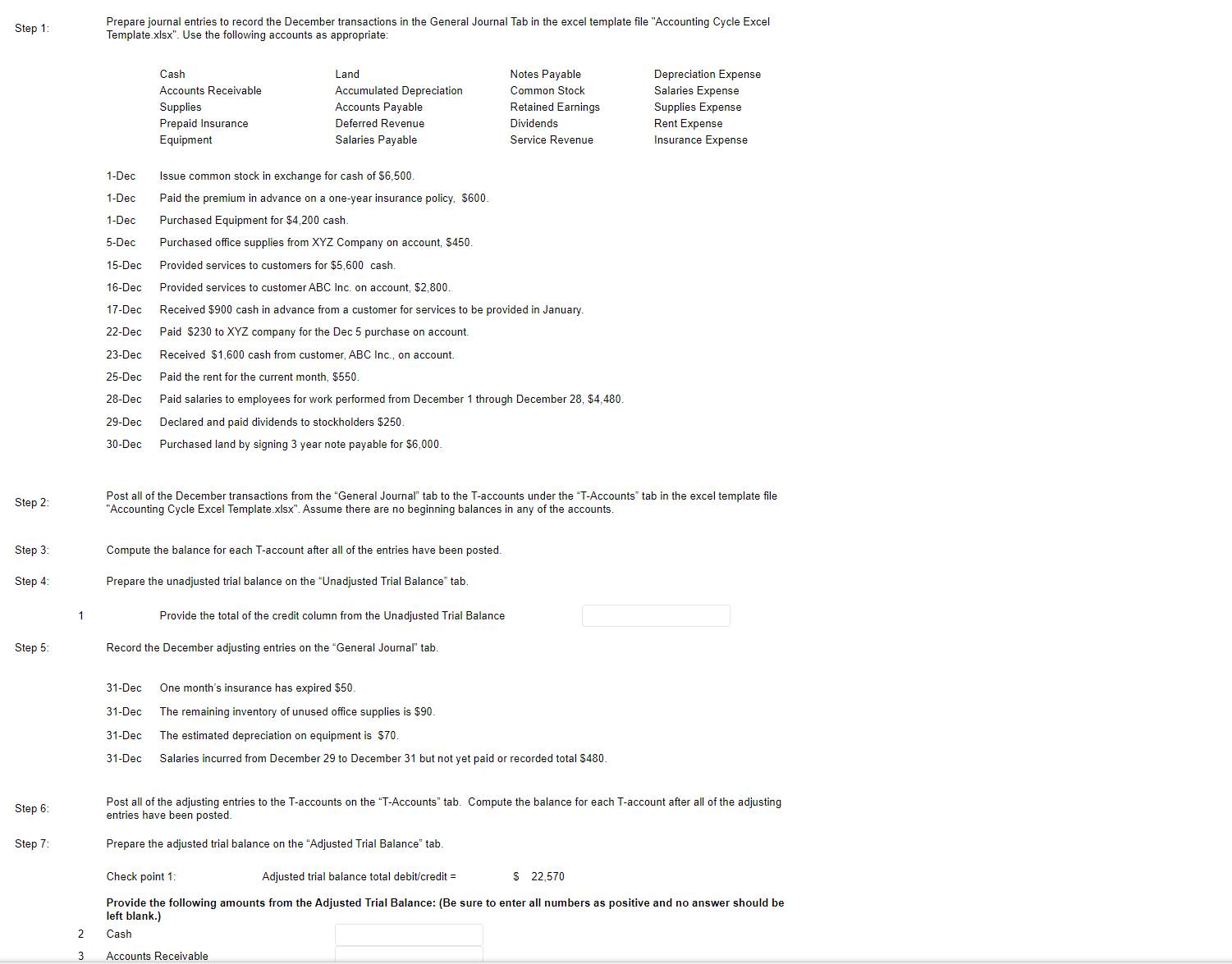 Take Test: Step II - Instructions and