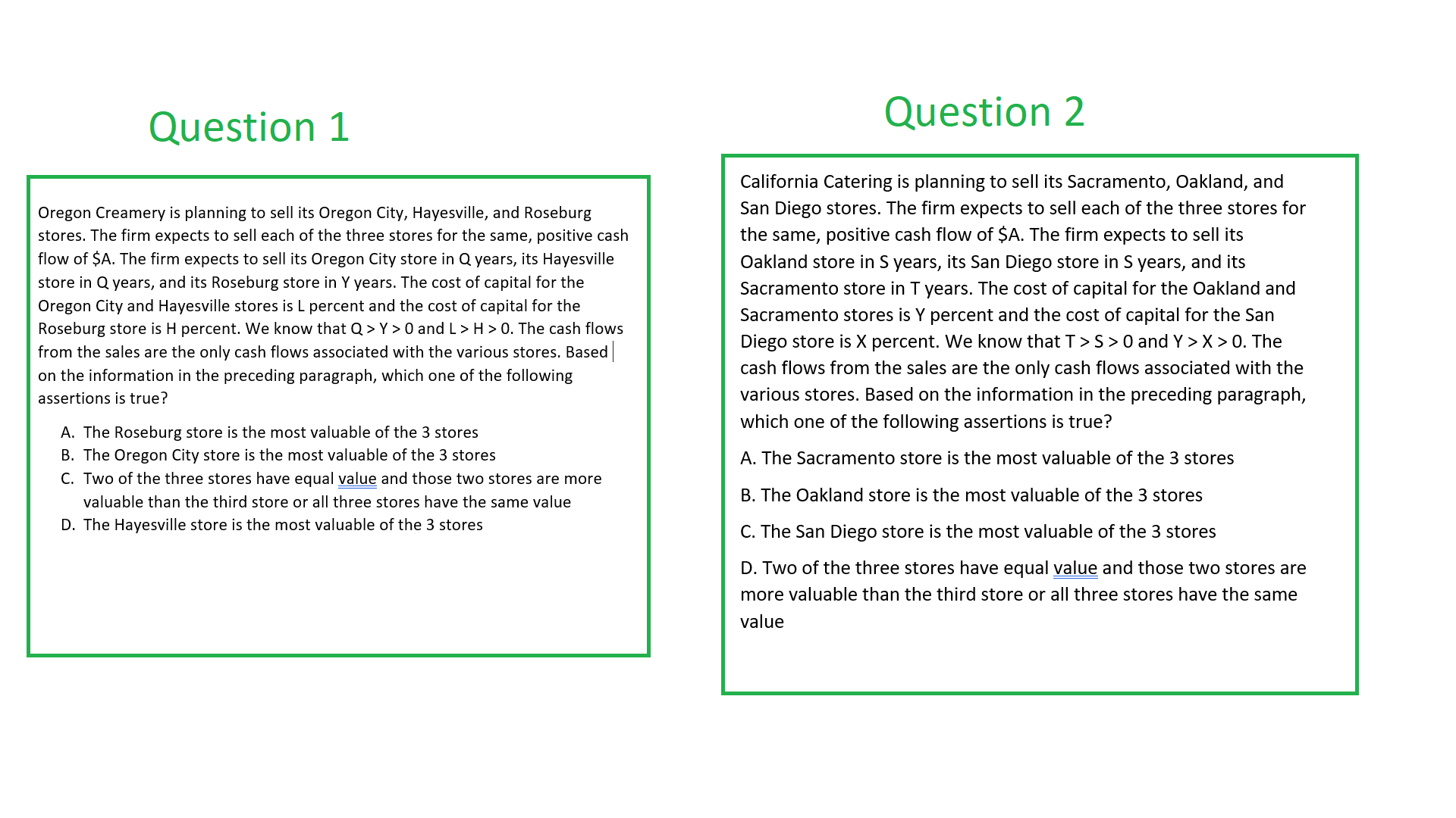 Can you help me find the solution to these two