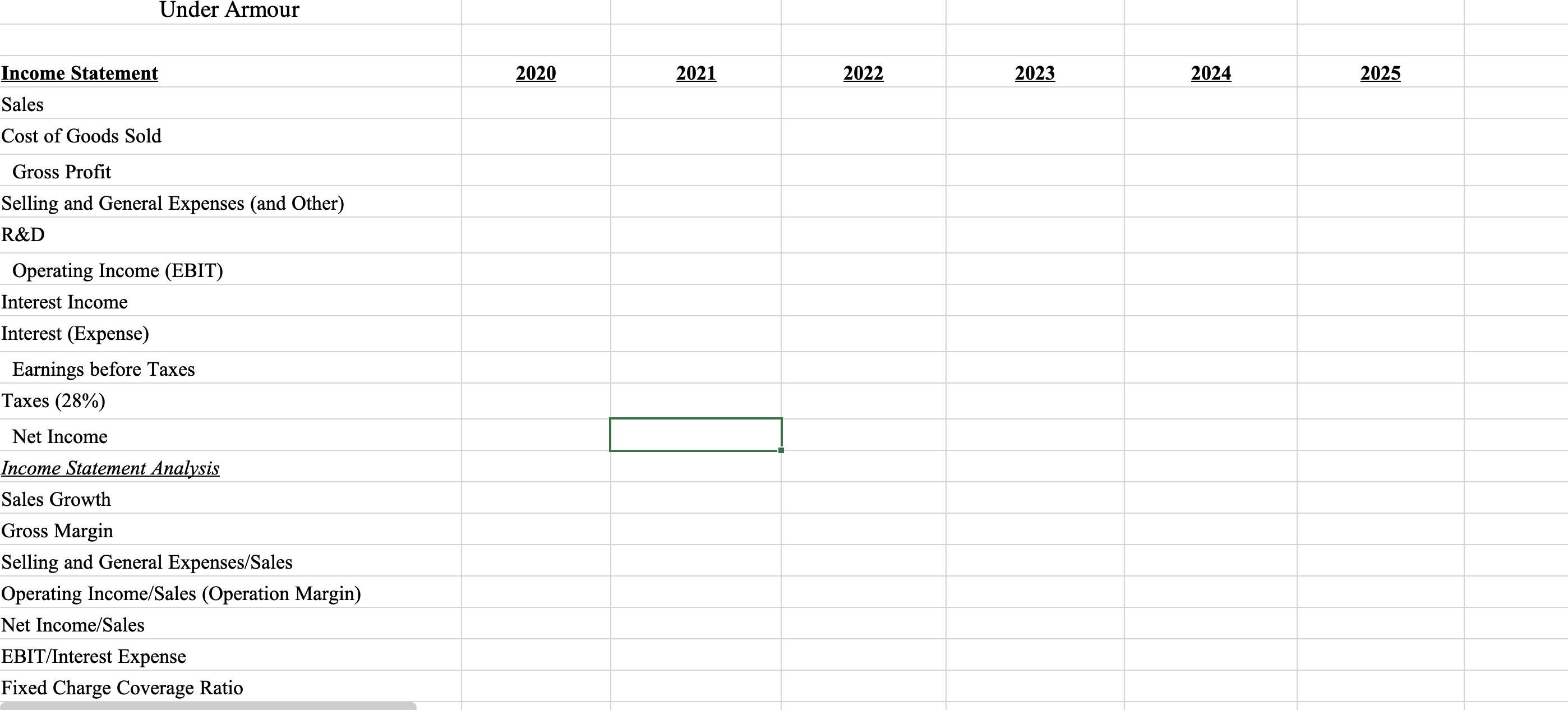 Please fill out boxes for the company Under