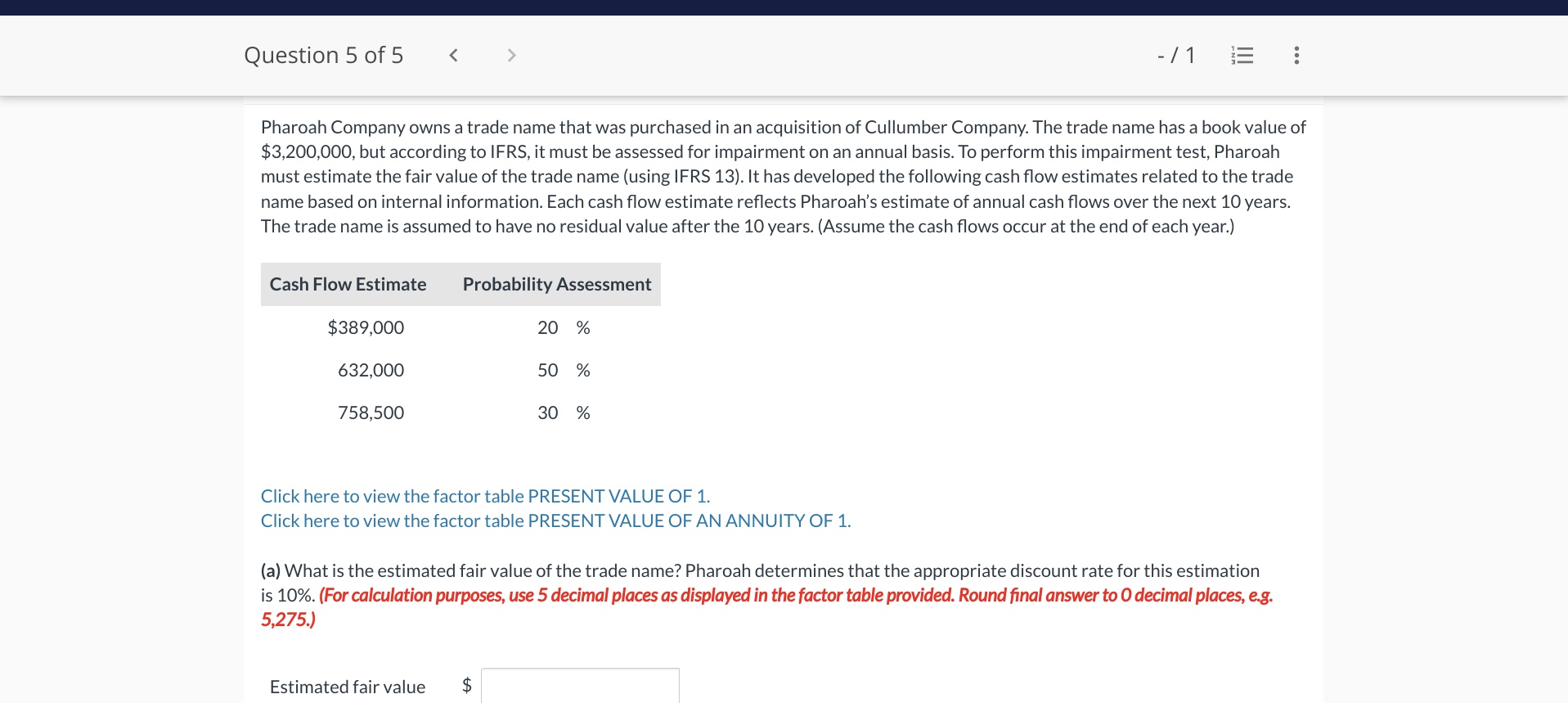 Question 1 of5 > 0.5 /1 '= E Marin