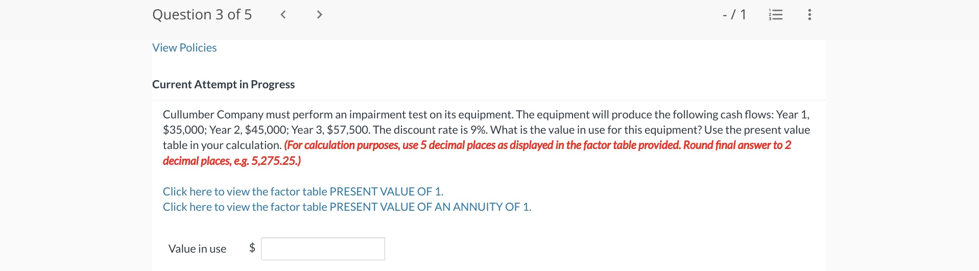 Question 1 of5 > 0.5 /1 '= E Marin