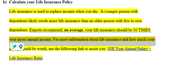 I. In the table below, state your profession and