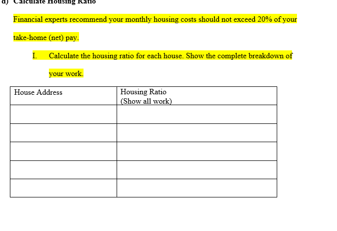 I. In the table below, state your profession and