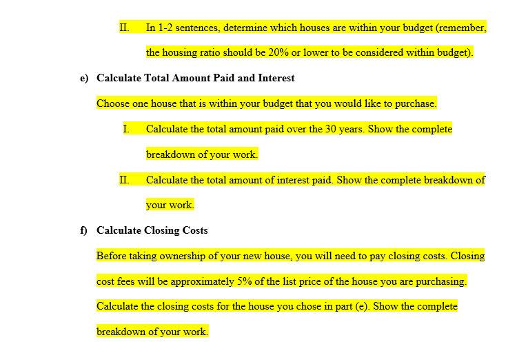 I. In the table below, state your profession and