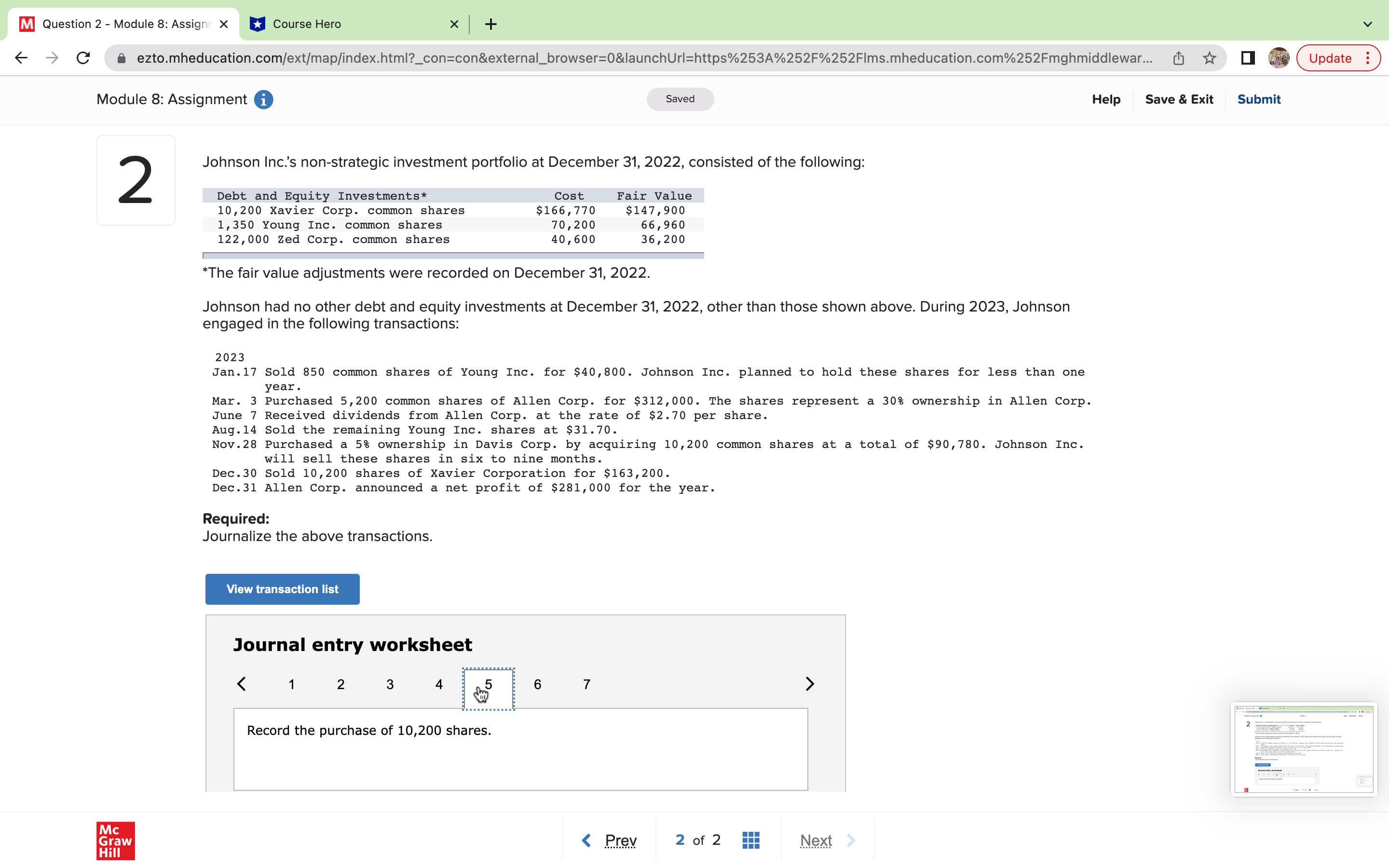 M Question 2 - Module 8: Assign X Course Hero X +