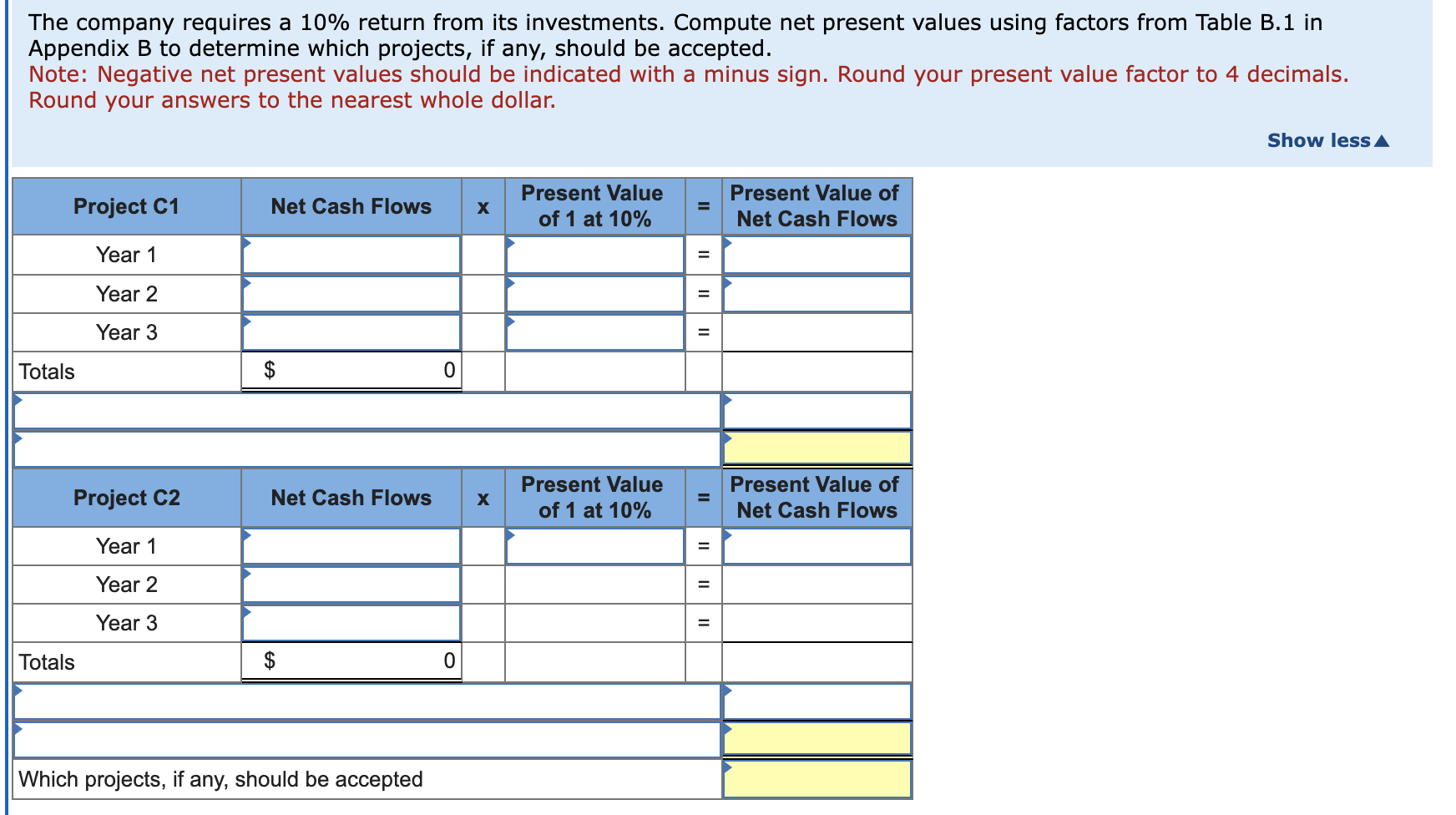 NOTE: All questions use the same Factor Tables #1
