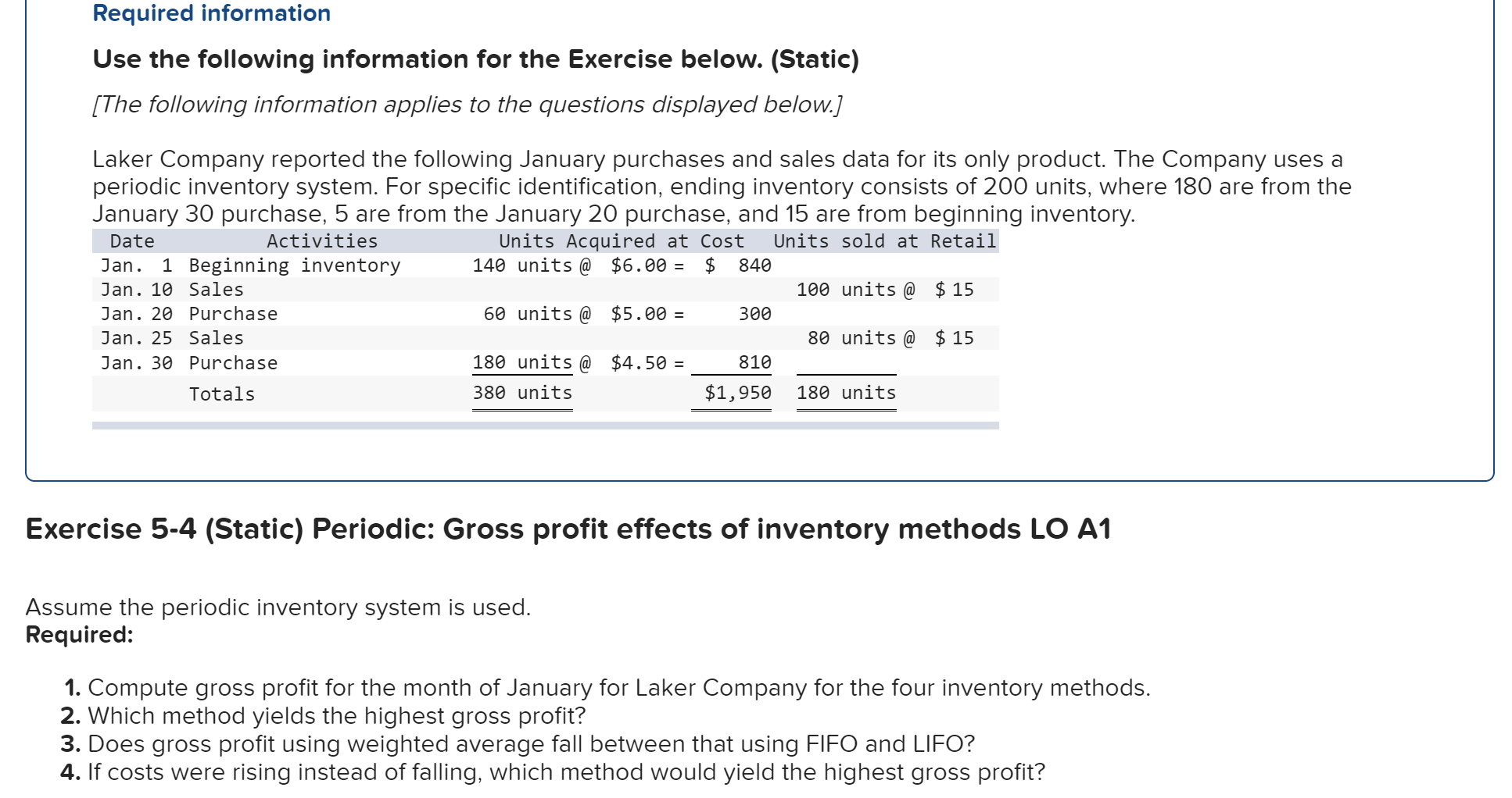 Solution for this? Required information Use the