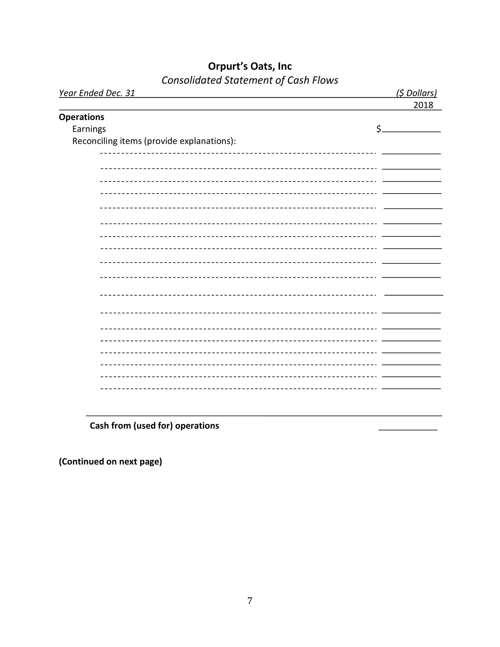 ACC 440 Intermediate Level SCF Indirect Method