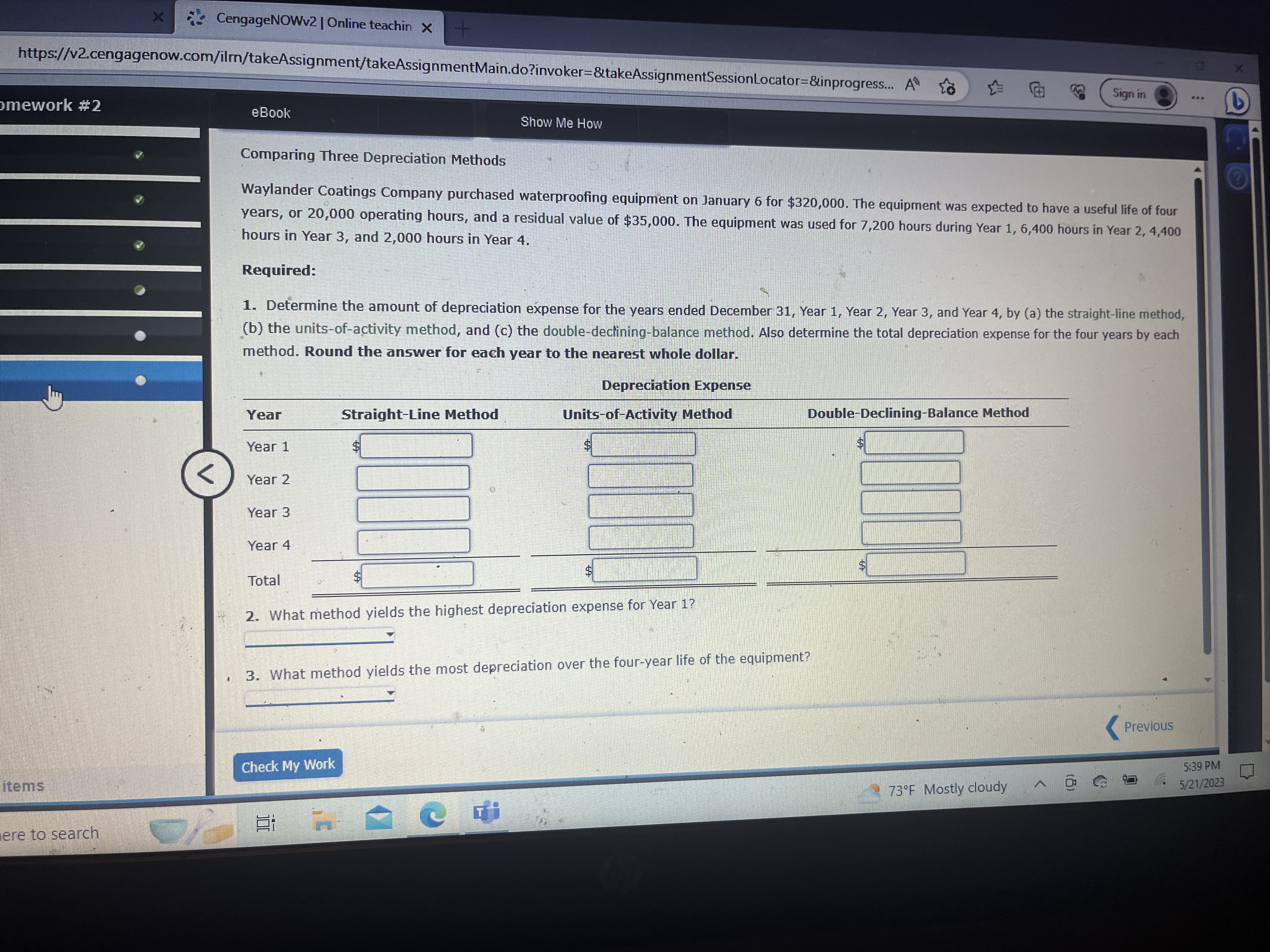 mework #2 years, or 20,000 operating hours, and a