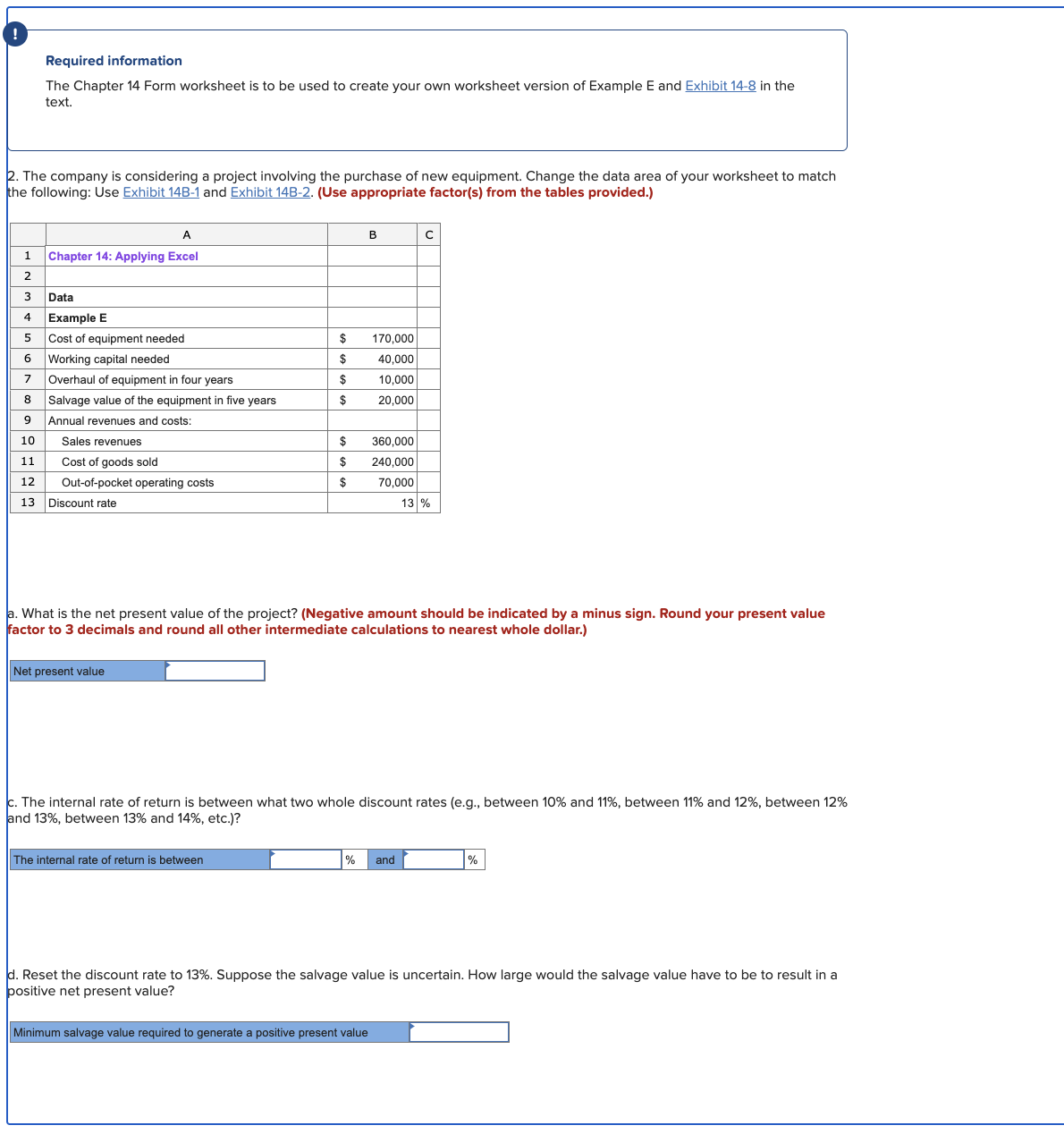 Required information The Chapter 14 Form
