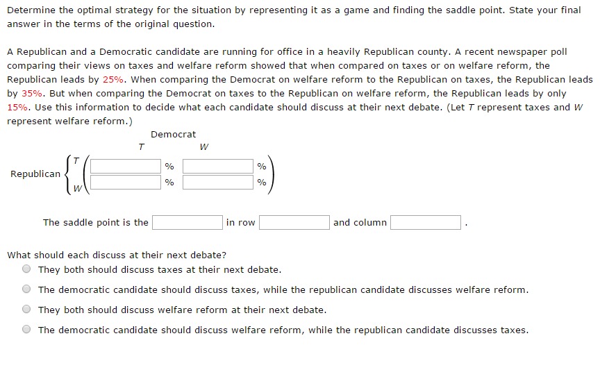 Determine the optimal strategy for the situation
