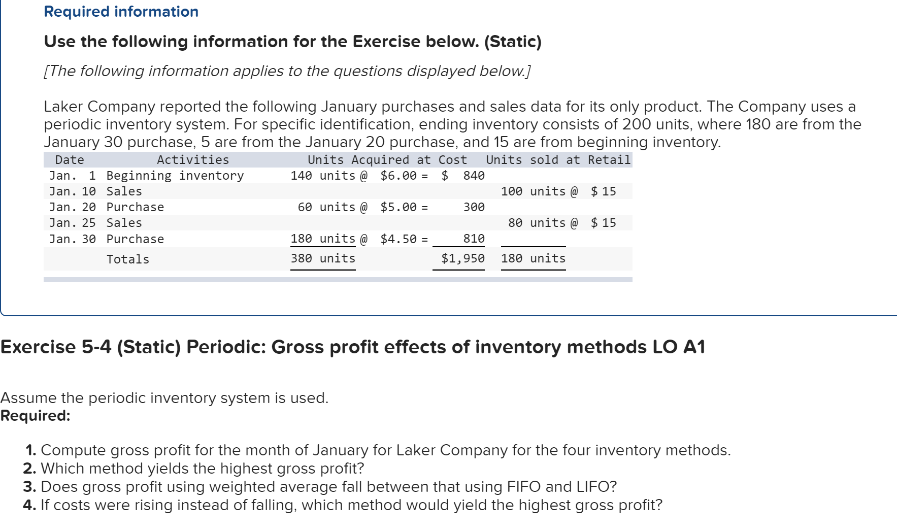 Solution for this? Required information Use the