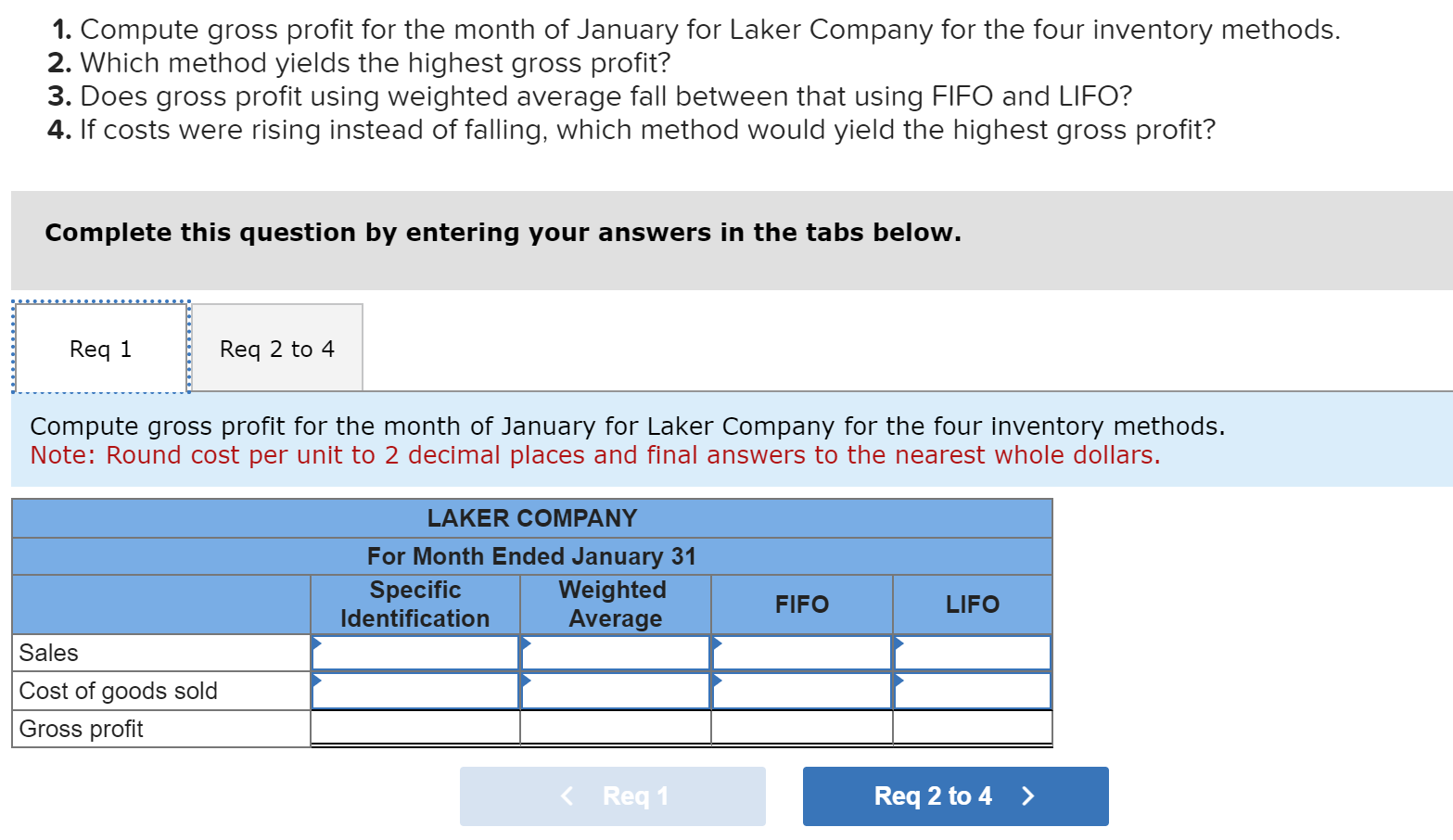 Solution for this? Required information Use the
