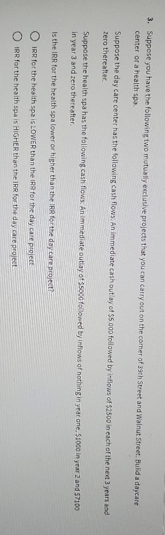 3. Suppose you have the following two mutually