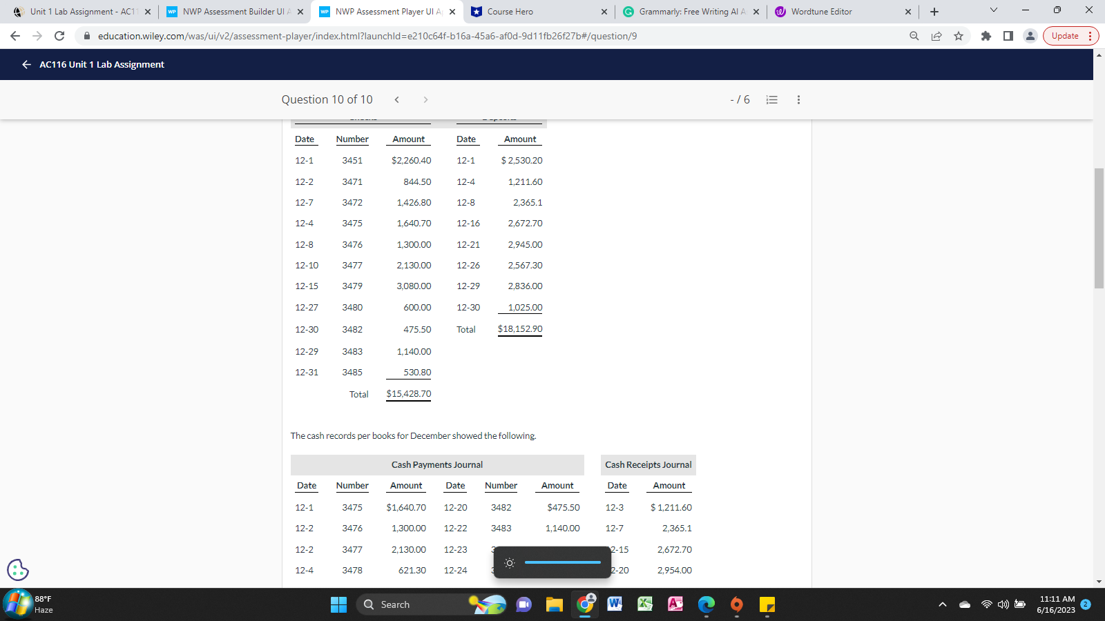 Unit 1 Lab Assignment - AC11 X WP NWP Assessment
