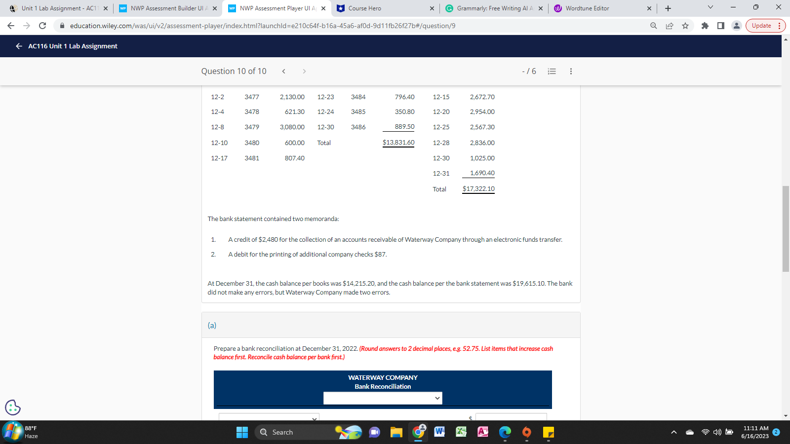 Unit 1 Lab Assignment - AC11 X WP NWP Assessment