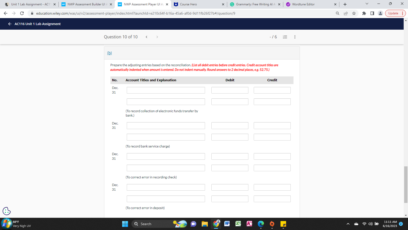 Unit 1 Lab Assignment - AC11 X WP NWP Assessment