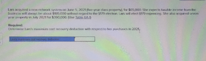 Lars acquired a new network system on June 5,