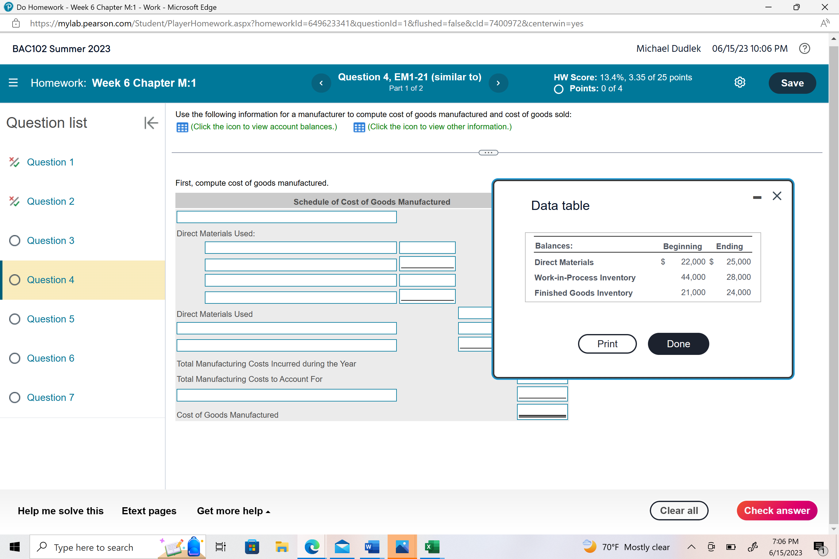 Do Homework - Week 6 Chapter M:1 - Work -
