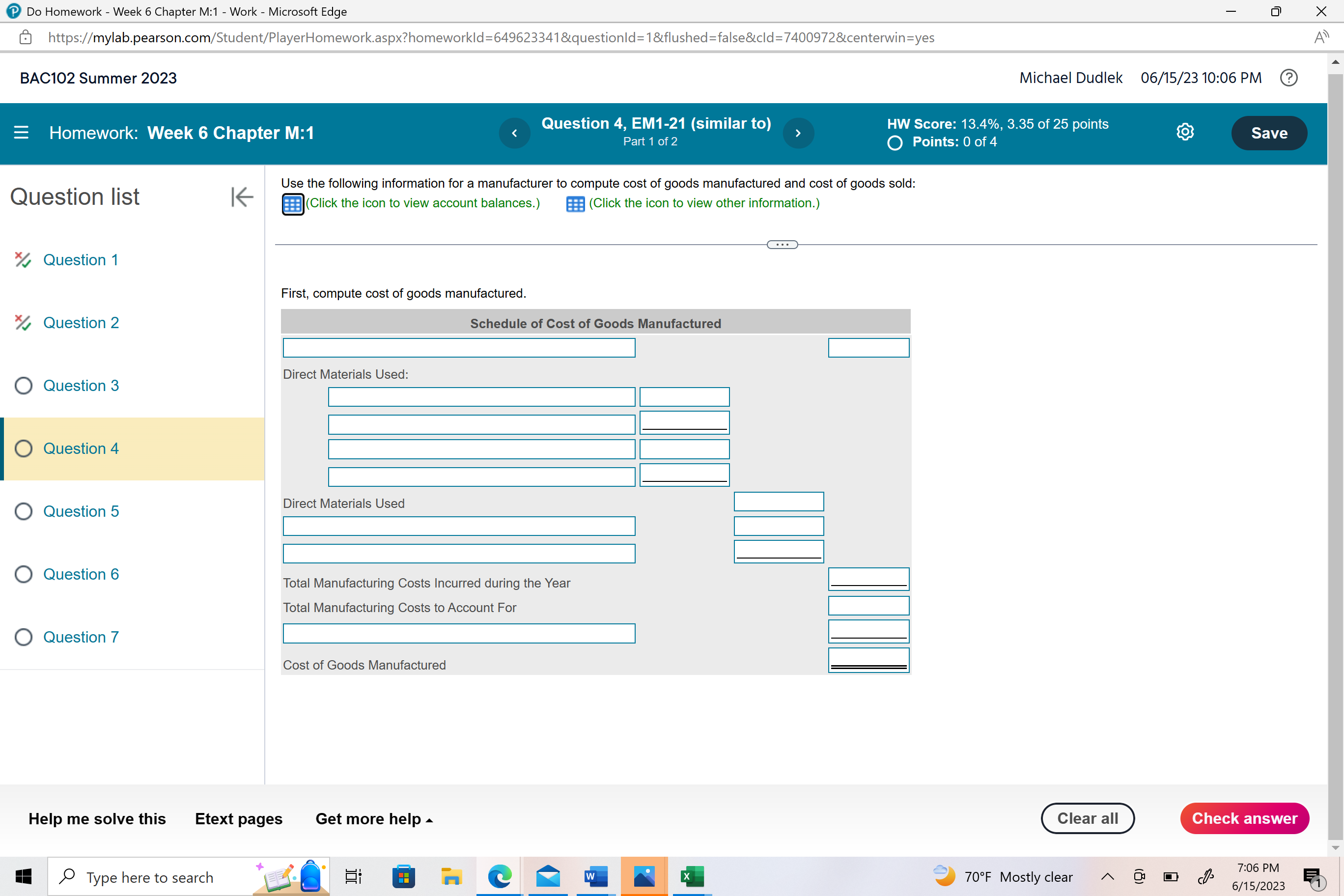 Do Homework - Week 6 Chapter M:1 - Work -