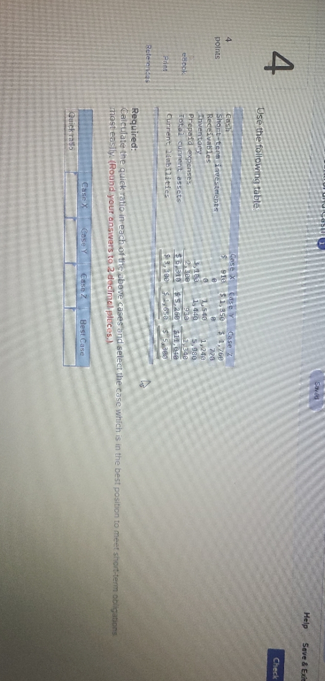 Saved Help Save & Exi Check Use the following