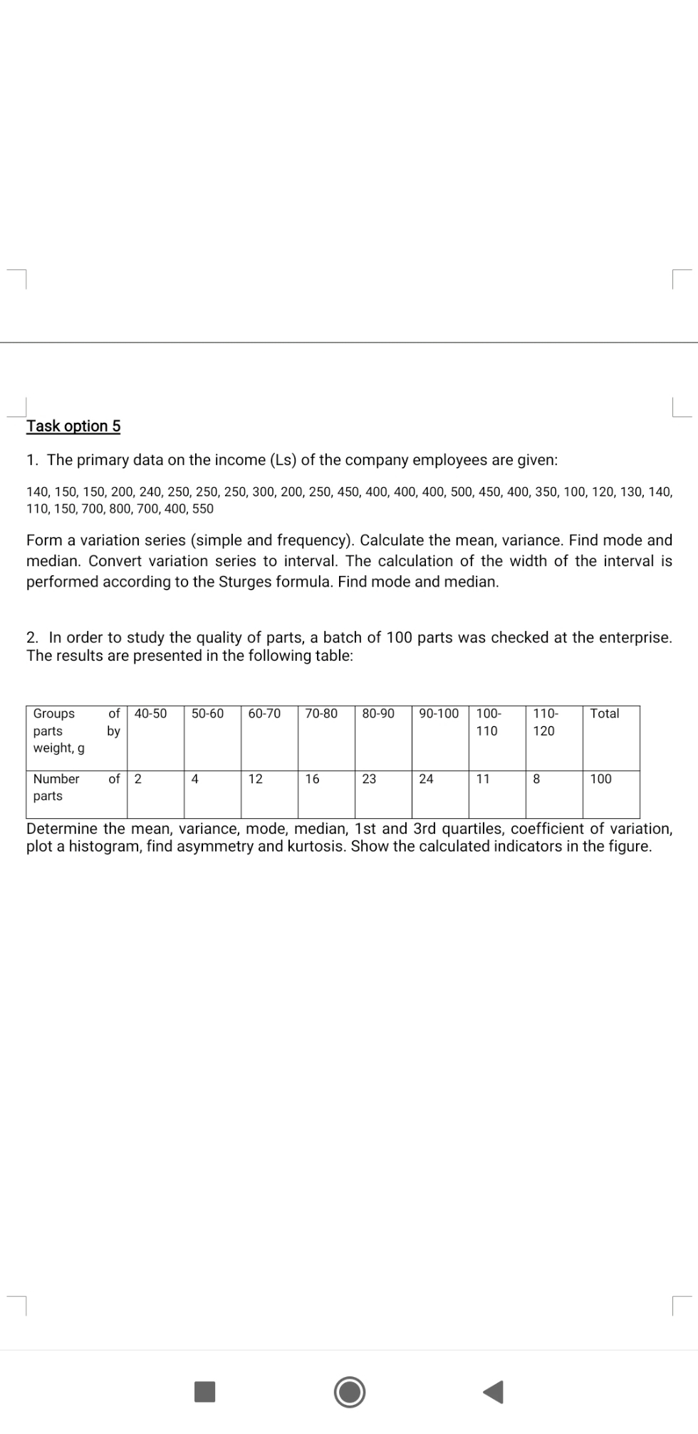 Task No.5 J Task op_tion 5 1. The primary data on