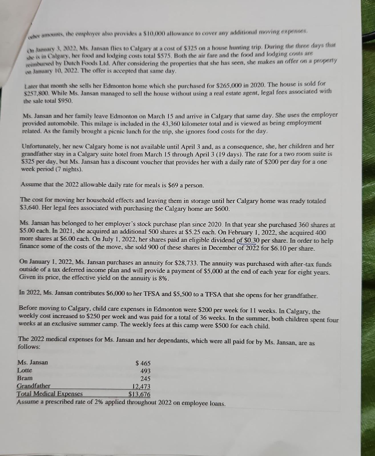 Problem Nine A Comprehensive Tax Payable - (30