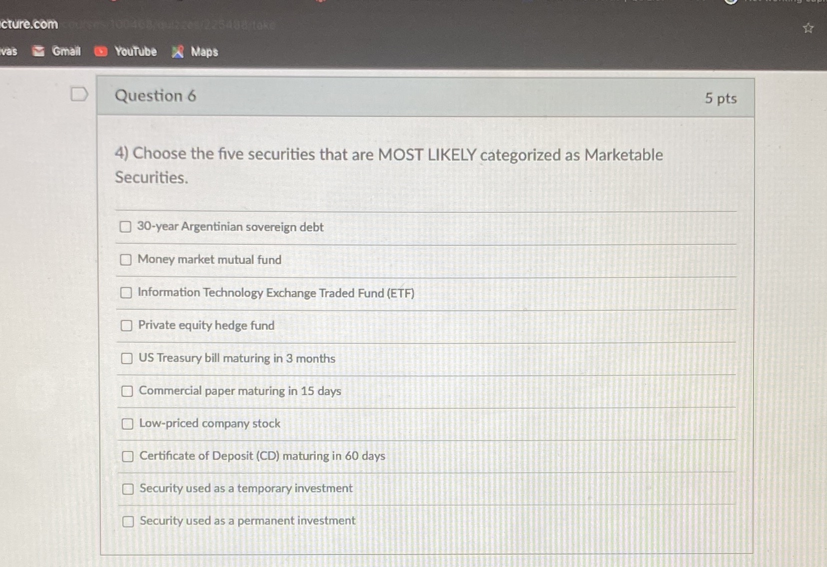 Q6. cture.com 15438 take vas Gmail Youtube Maps D