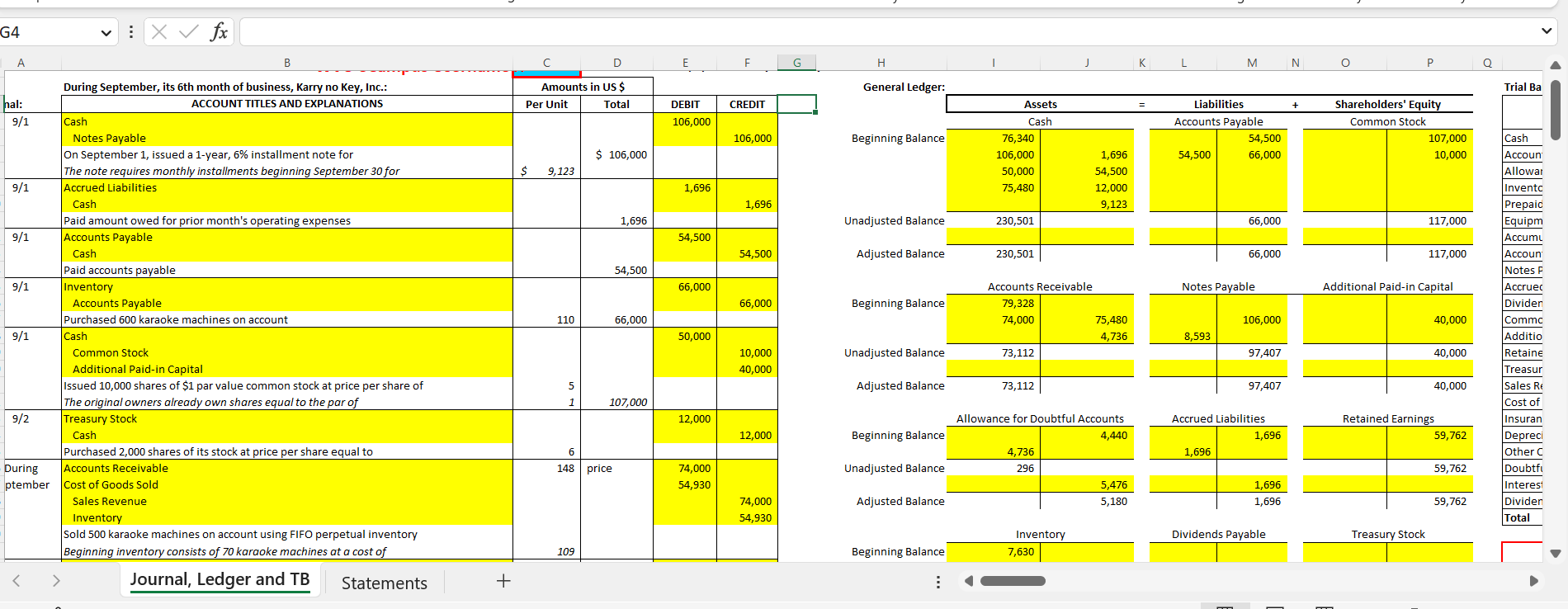 I need help solving the yellow blanks that are