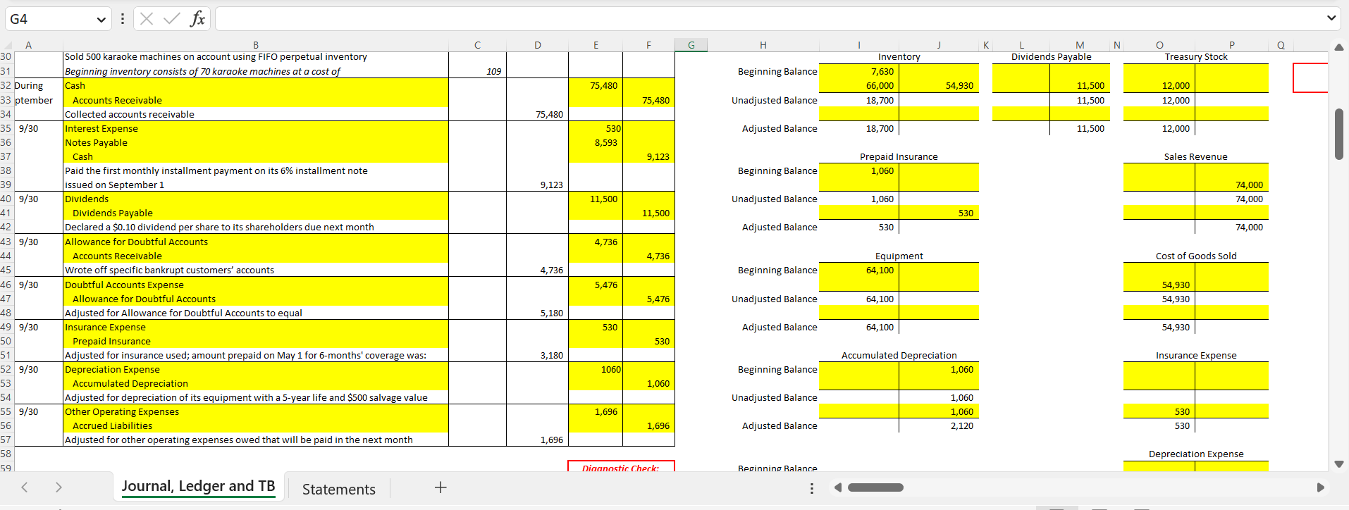 I need help solving the yellow blanks that are