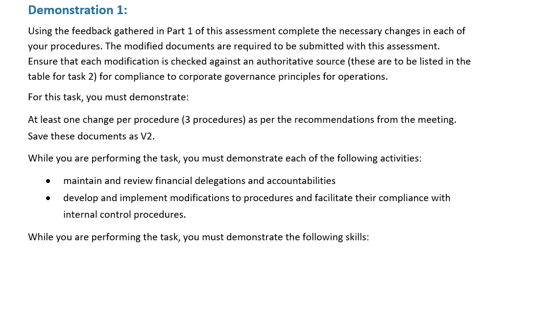 Now that the procedures and the implementation