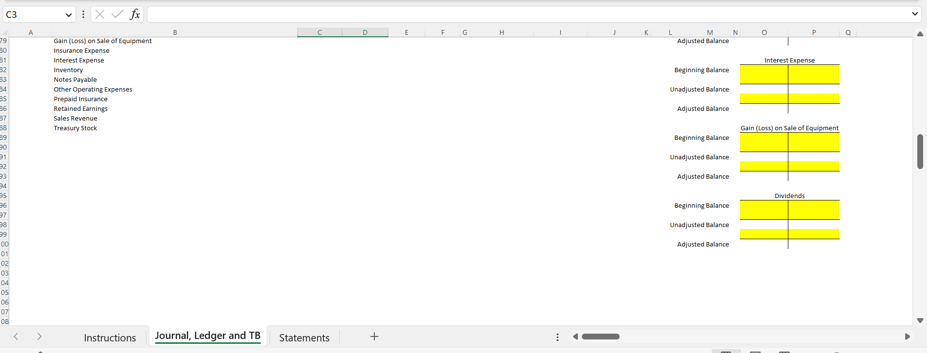 I need help solving the yellow blanks that are