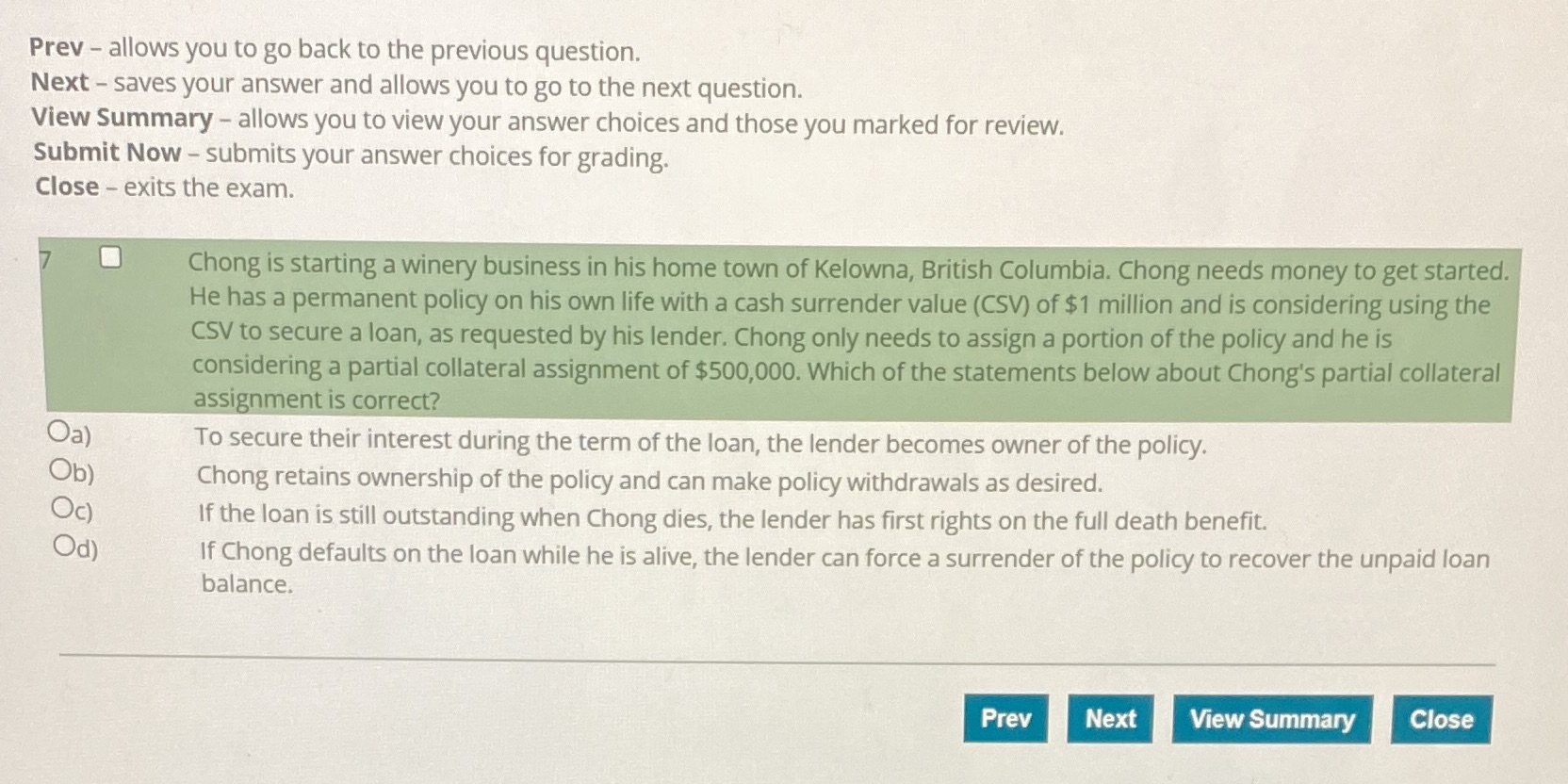 Prev - allows you to go back to the previous